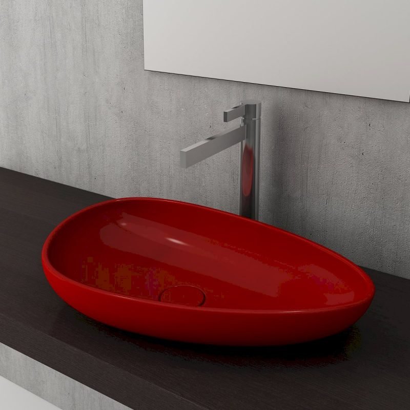 Bocchi 1114 Parlak Kırmızı Etna Çanak Lavabo 58 cm