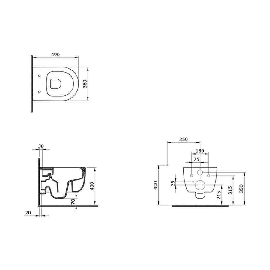 Bocchi V-Tondo Rimless Asma Klozet Kanalsız Kısa Kapak Hariç Parlak Beyaz 1417-001-0128 3 Bocchi V-Tondo Rimless Asma Klozet Kanalsız Kısa Kapak Hariç Parlak Beyaz 1417-001-0128 - Görsel 3
